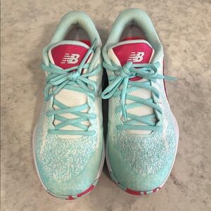 New Balance Fuel Cell Blue and Pink Sneakers with Textured Knit Upper